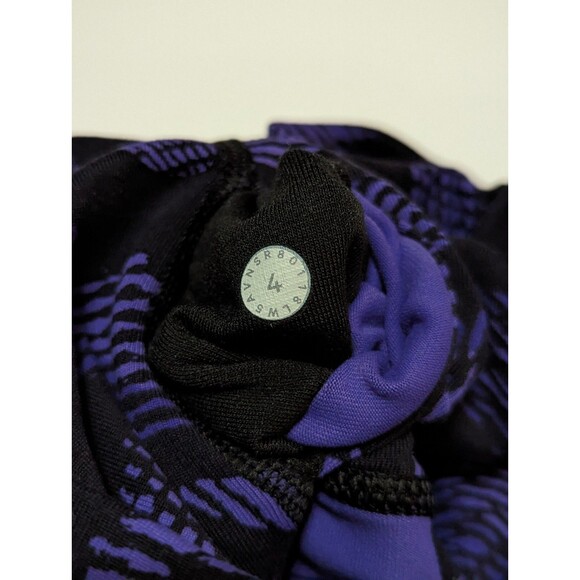 Lululemon Wunder Under III Womens 4 Pant Warp Super Purple Print Leggings - Picture 4 of 6